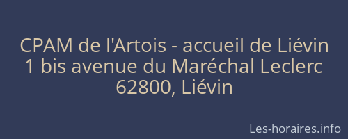 CPAM de l'Artois - accueil de Liévin