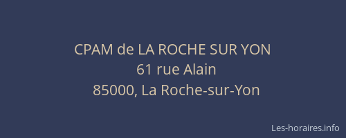 CPAM de LA ROCHE SUR YON