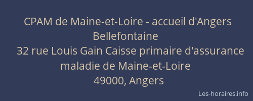 CPAM de Maine-et-Loire - accueil d'Angers Bellefontaine