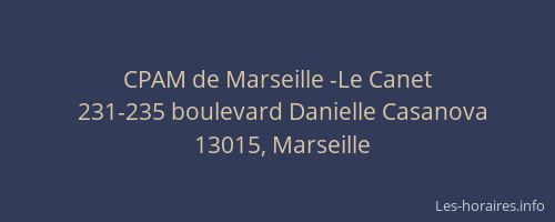 CPAM de Marseille -Le Canet
