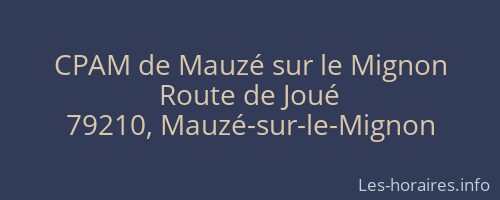 CPAM de Mauzé sur le Mignon