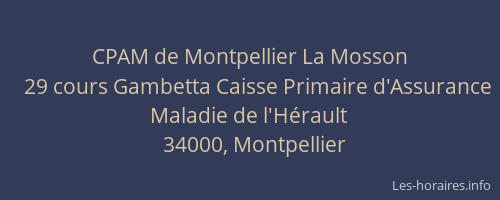 CPAM de Montpellier La Mosson
