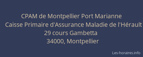 CPAM de Montpellier Port Marianne
