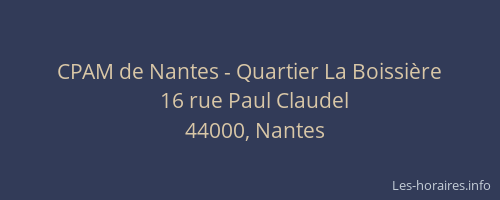 CPAM de Nantes - Quartier La Boissière