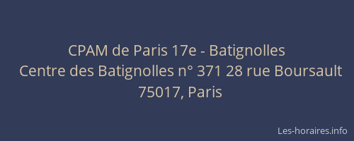 CPAM de Paris 17e - Batignolles