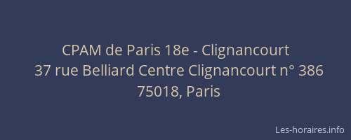 CPAM de Paris 18e - Clignancourt
