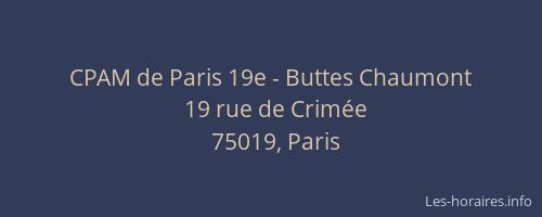 CPAM de Paris 19e - Buttes Chaumont