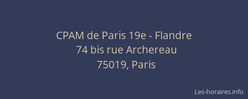 CPAM de Paris 19e - Flandre