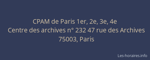 CPAM de Paris 1er, 2e, 3e, 4e