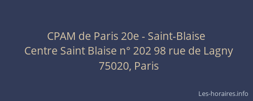 CPAM de Paris 20e - Saint-Blaise