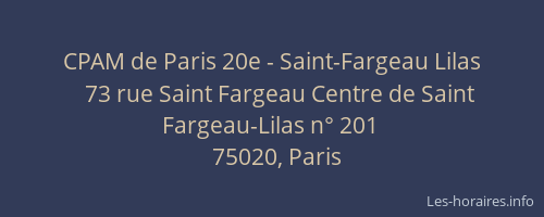 CPAM de Paris 20e - Saint-Fargeau Lilas