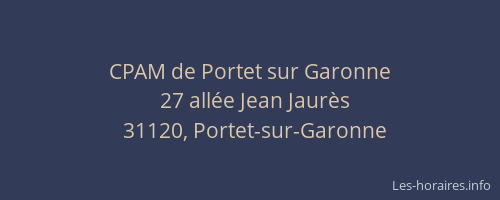 CPAM de Portet sur Garonne