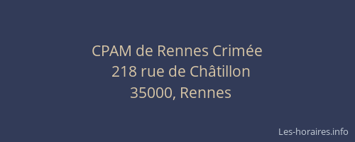 CPAM de Rennes Crimée