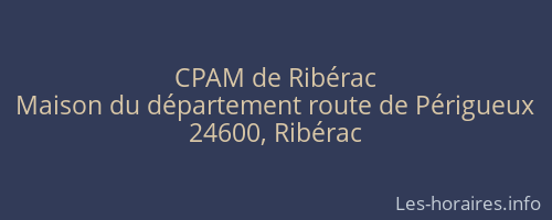 CPAM de Ribérac