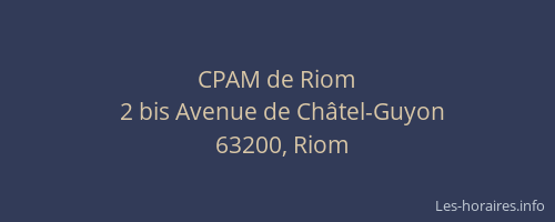 CPAM de Riom