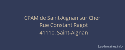 CPAM de Saint-Aignan sur Cher