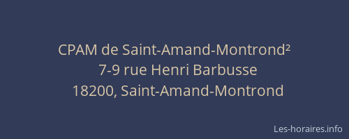CPAM de Saint-Amand-Montrond&sup2;