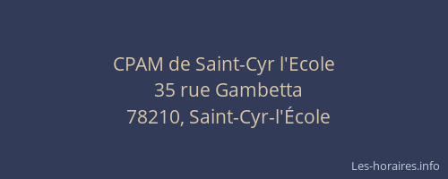 CPAM de Saint-Cyr l'Ecole