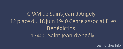 CPAM de Saint-Jean d'Ang&eacute;ly