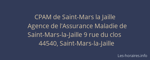CPAM de Saint-Mars la Jaille