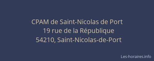 CPAM de Saint-Nicolas de Port