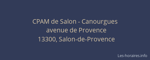 CPAM de Salon - Canourgues