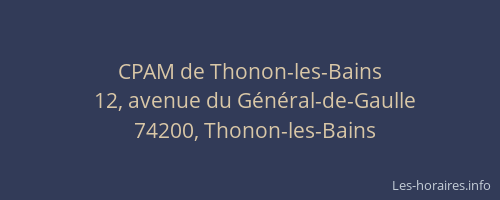 CPAM de Thonon-les-Bains