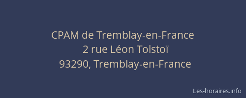 CPAM de Tremblay-en-France