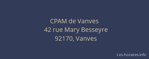 CPAM de Vanves