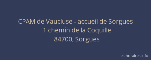 CPAM de Vaucluse - accueil de Sorgues