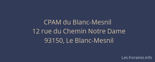 CPAM du Blanc-Mesnil
