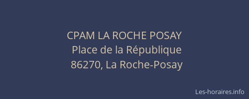 CPAM LA ROCHE POSAY