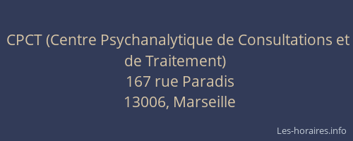 CPCT (Centre Psychanalytique de Consultations et de Traitement)