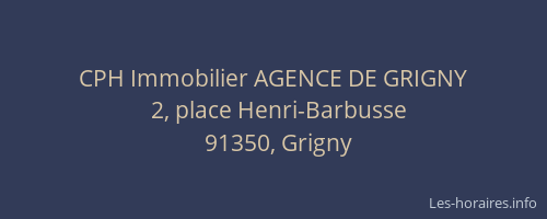 CPH Immobilier AGENCE DE GRIGNY