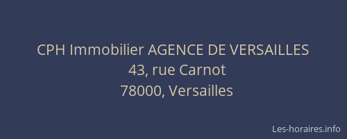 CPH Immobilier AGENCE DE VERSAILLES