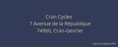 Cran Cycles