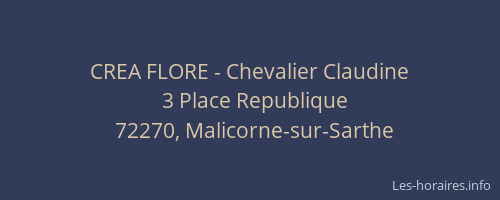 CREA FLORE - Chevalier Claudine
