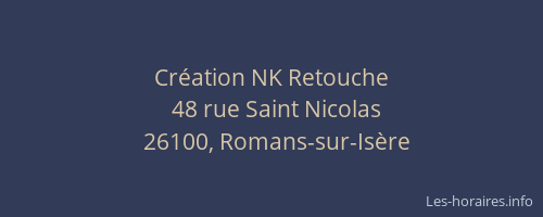 Cr&eacute;ation NK Retouche