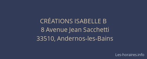 CR&Eacute;ATIONS ISABELLE B