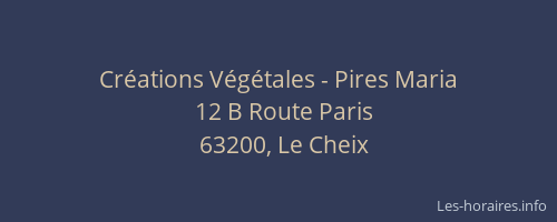 Cr&eacute;ations V&eacute;g&eacute;tales - Pires Maria