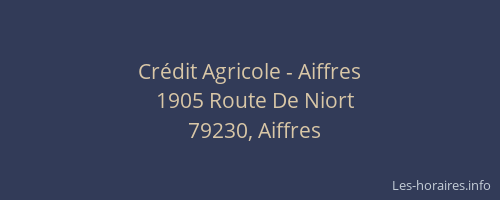 Cr&eacute;dit Agricole - Aiffres