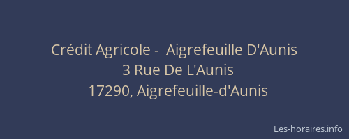 Cr&eacute;dit Agricole -  Aigrefeuille D'Aunis