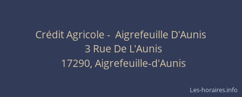 Crédit Agricole -  Aigrefeuille D'Aunis