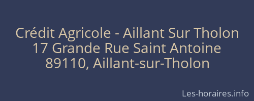 Cr&eacute;dit Agricole - Aillant Sur Tholon