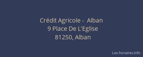 Crédit Agricole -  Alban