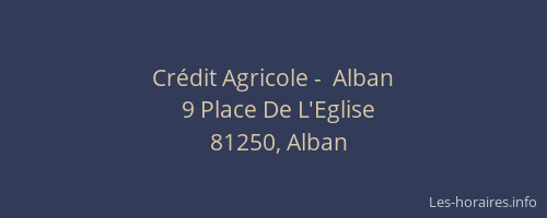 Cr&eacute;dit Agricole -  Alban