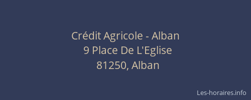 Cr&eacute;dit Agricole - Alban