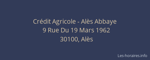 Cr&eacute;dit Agricole - Al&egrave;s Abbaye