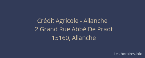 Cr&eacute;dit Agricole - Allanche