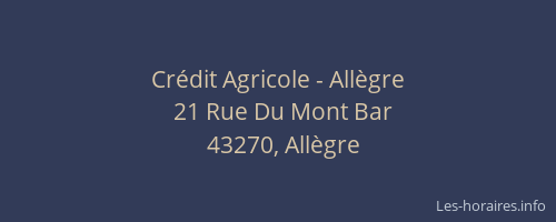 Crédit Agricole - Allègre
